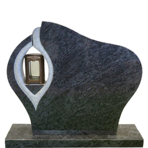 Gravstein Ornate i orion blå granitt front