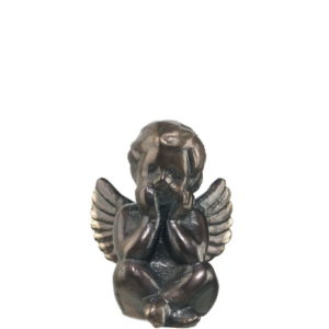 Sittende engel i bronse til Gravstein
